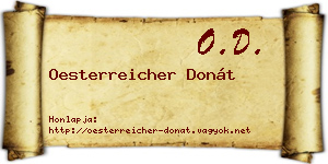 Oesterreicher Donát névjegykártya